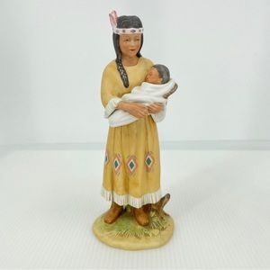 Vintage HOMCO 1447 Native American Woman
& Baby Porcelain Figurine 7.5" Tall.